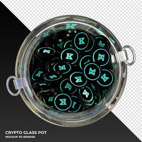 Premium PSD Keep Network Keep Crypto Coin Top View Clear Glass Pot