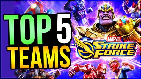 Top 5 Best Early Game Teams For Marvel Strike Force Youtube