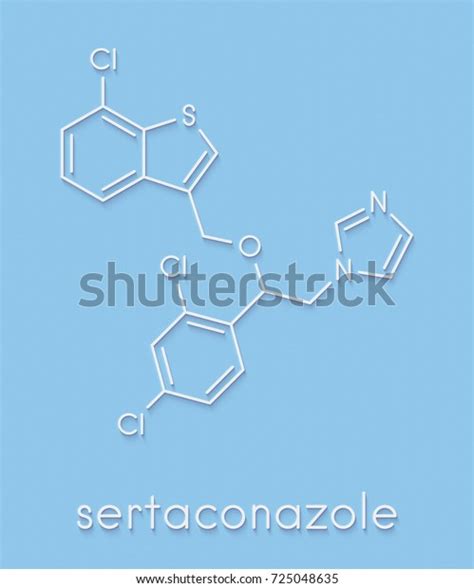 Sertaconazole Antifungal Drug Molecule Skeletal Formula Stock