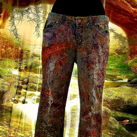 Sebrina Goddess” Boho Festival Graffiti Splatter Paint Jeans Sebrina