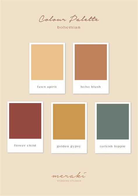 Boho Color Palette Hex Codes