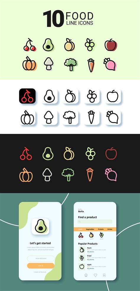 Food Line Icons Behance
