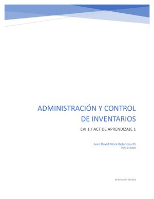 Mapa Administracion Y Control De Inventarios Servicio Nacional De