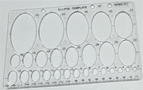 ELLIPSE ISOMETRIC TECHNICAL Drawing Stencil Template Oval Ellipse Shapes 2-55 mm £2.79 - PicClick UK