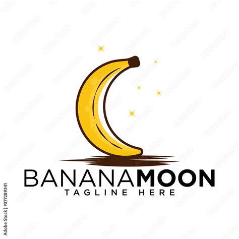 banana moon logo design idea Stock Vector | Adobe Stock