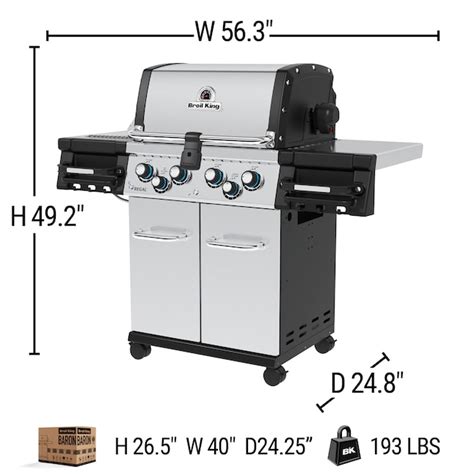 Broil King Regal S490 Pro Ir Stainless Steel 4 Burner Natural Gas Infrared Gas Grill With 1 Side