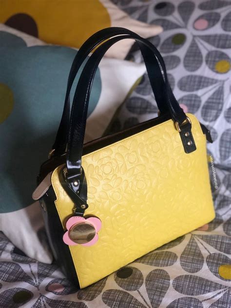 Orla Kiely Flower Embossed Leather Stem Jeanette Bag In Sunshine