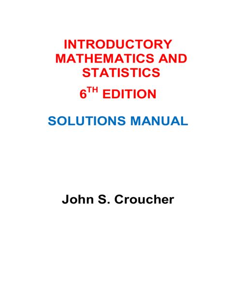 Introductory Mathematics And Statistics