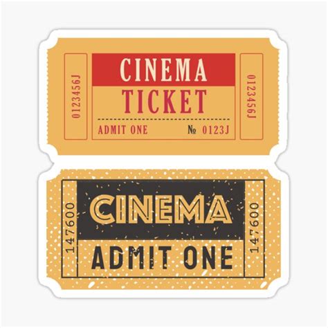 "Cinema Ticket" Sticker for Sale by cinnamontoastie | Redbubble