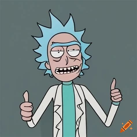 Rick And Morty Giving Thumbs Up With Thank You Text On Craiyon