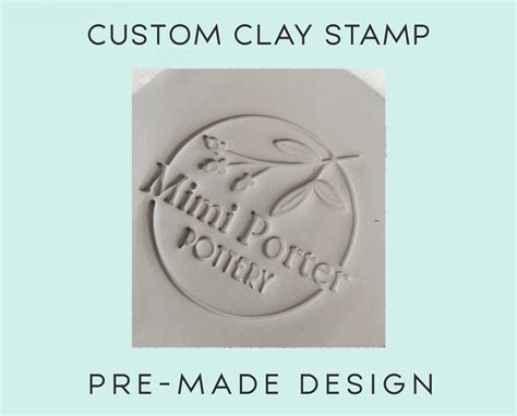 Custom Logo Clay Stamp Custom Pottery Stamp Floral Custom - Etsy