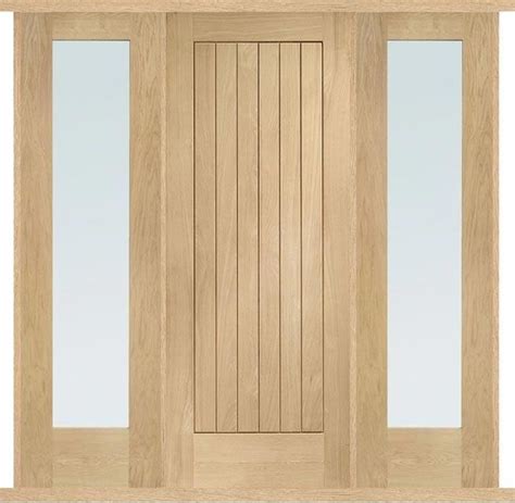 Suffolk Oak External Double Side Panel Door Set Wood Front Doors