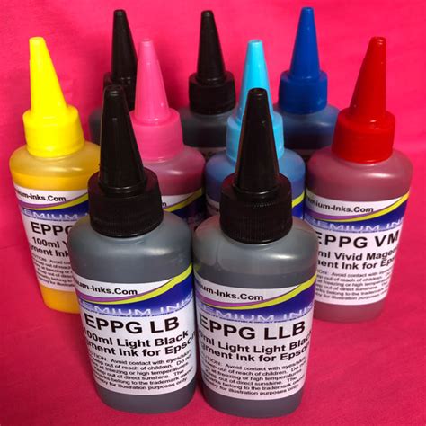 9 x 100ml PIGMENT REFILL INK EPSON STYLUS PHOTO R3000 PRINTER Non OEM ...