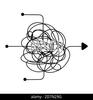 Chaotic Line Arrow Doodle Chaos Simple Drawn Symbol Confused Messy