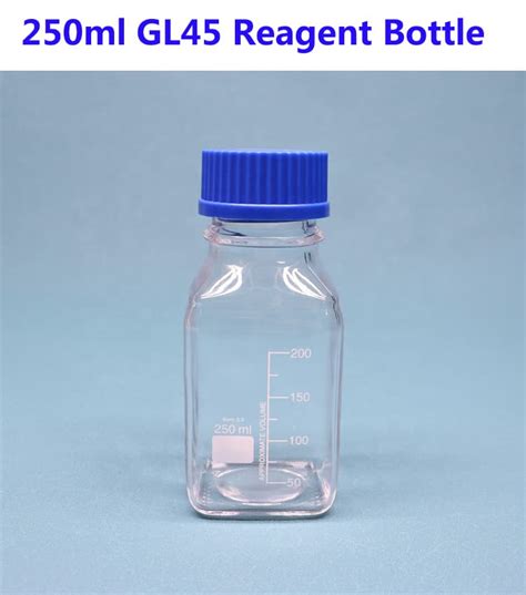 250ML Wide Mouth Graduated Round Reagent Media Storage Lab Glass Bottle