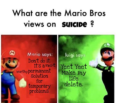 Mario vs Luigi : r/depression_memes