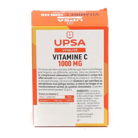 Upsa Vitalit Vitamine C Mg Comprim S Effervescents Go T Orange