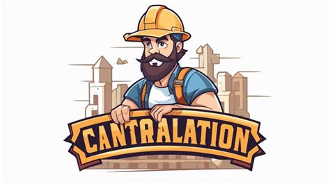 Cartoon Construction Logo Vector Illustration | Premium AI-generated vector