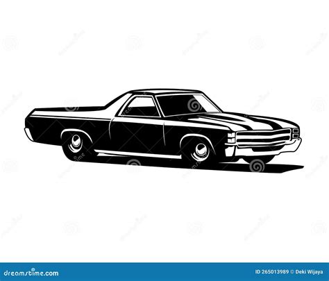 1970 Chevy Camaro Car Logo Silhouette Isolated White Background Side