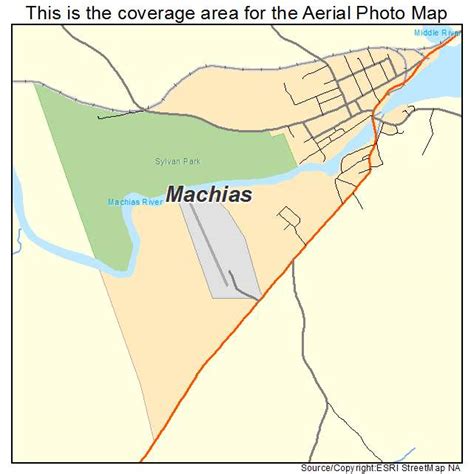 Aerial Photography Map of Machias, ME Maine