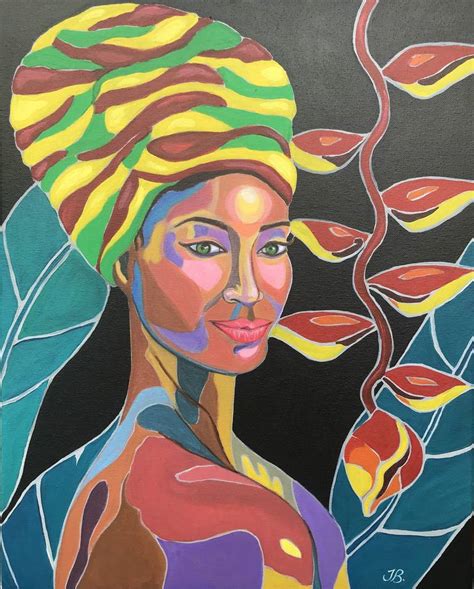 Afro- Caribbean Woman Painting by Tricia Bethel | Saatchi Art