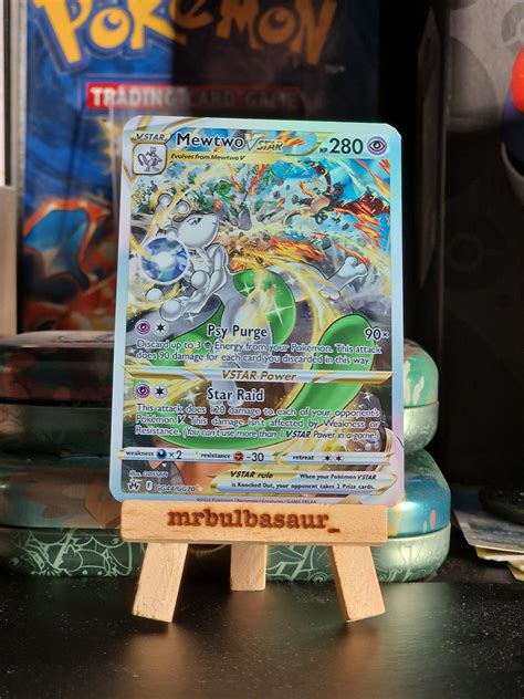 Mewtwo Vstar Shiny Alt Art Shiny Edit Proxy Custom Card Etsy