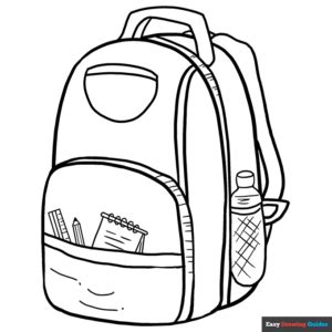 Coloring Backpack Printable School Pages Outline Clipart Color