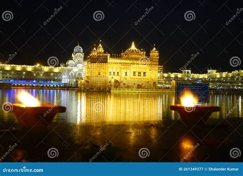 Celebration of Gurupurab in Golden Temple Amritsar and Diwali Fireworks Stock Image - Image of ...