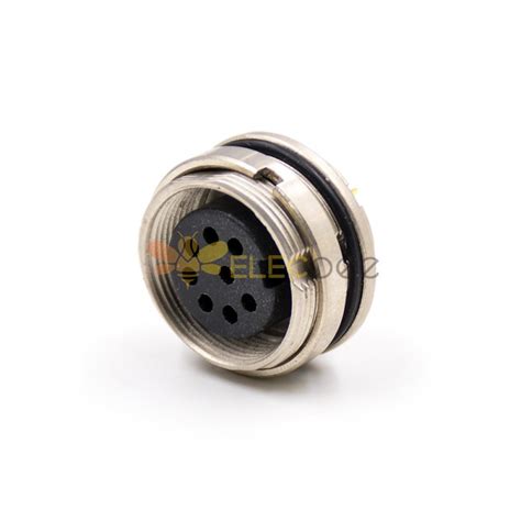 M16 8 Pin Connector Female A Coded 180 Degree Waterproof Solder