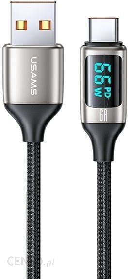 Usams Kabel Pleciony U Usb C M Led A Fast Charging Bia Y White