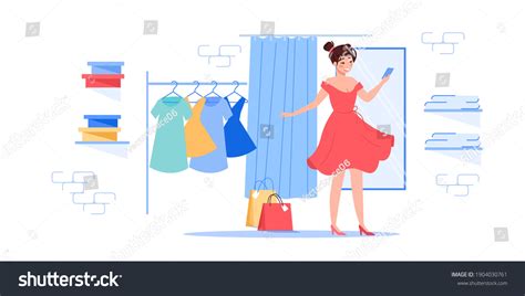 Vector Cartoon Flat Woman Character Trying Stock Vector Royalty Free