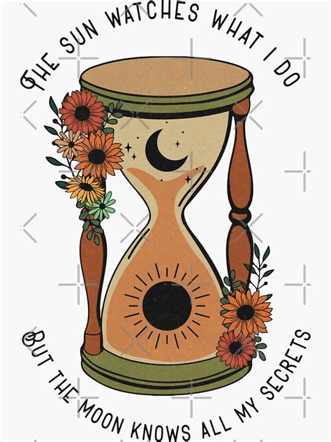 Mystical Hourglass Sun And Moon Witchy Sticker For Sale By Ravenvine Redbubble