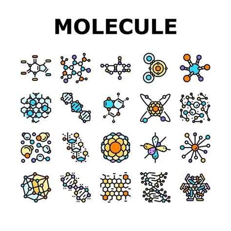 Premium Vector Molecular Science Chemistry Atom Icons Set Vector