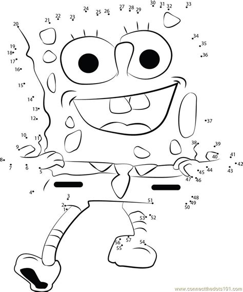 Spongebob Funny Dot To Dot Printable Worksheet Connect The Dots