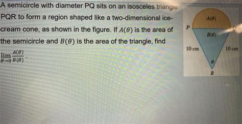 Solved Ale P A Semicircle With Diameter PQ Sits On An Chegg