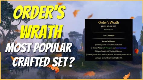 Order S Wrath Most Popular Crafted Set Ever Elder Scrolls Online