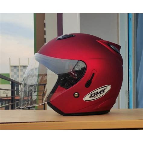 Jual Helm Motor Half Face Double Visor GMT Original Helm Pria Wanita