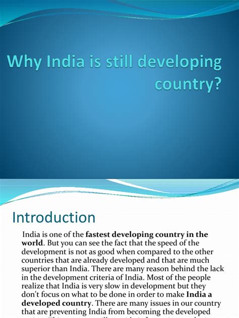 Why India Is Still Developing Country Pdf Human Capital Flight Reason