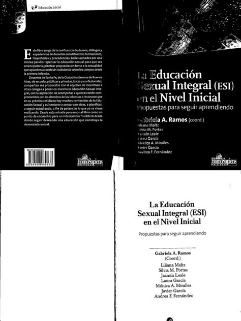 La Educación Sexual Integral Esi En El Nivel Inicial Propuestas Para