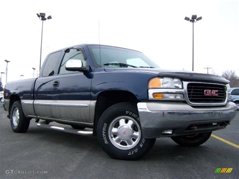 2001 Indigo Blue Metallic Gmc Sierra 1500 Slt Extended Cab 4x4