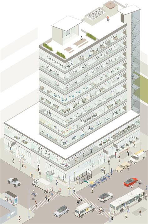 Isometric Building With Cutaway Behance