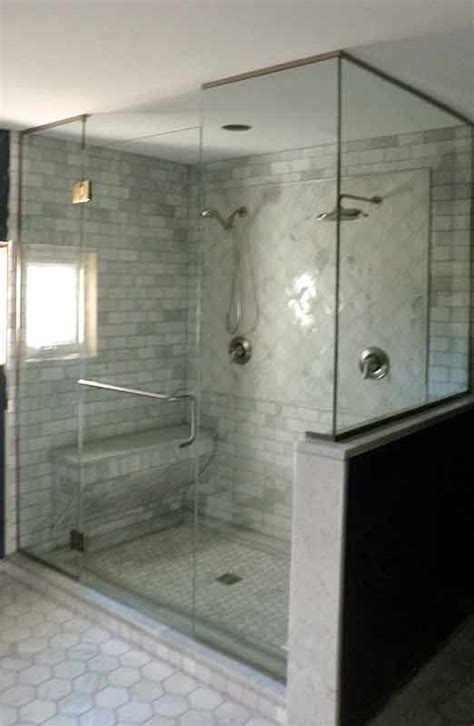 Frameless Shower Enclosure With Floor To Ceiling Panels Precision