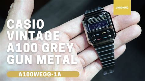 Unboxing Casio Vintage A100 Grey Gun Metal A100WEGG 1A YouTube