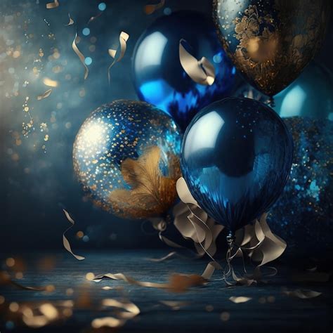 Premium Photo Realistic Festive Background With Golden And Blue