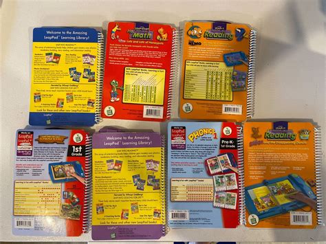 7 Leap Frog Leappad Books And Cartridges Dinosaur Scooby Doo Pooh