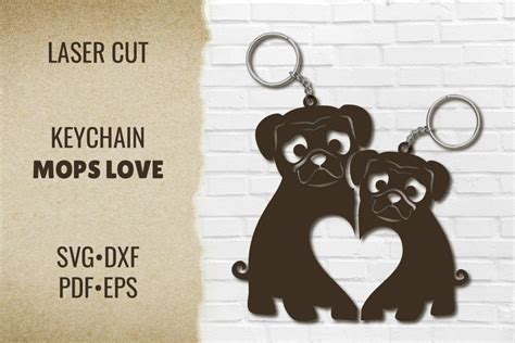 Dog Love Keychain SVG | Animal Keychain Laser Cut Files