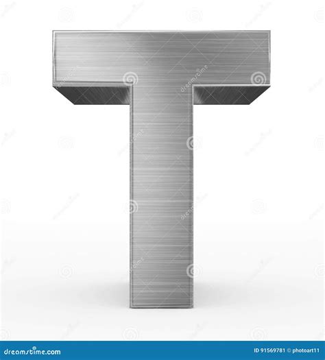 Letter T 3d Metal Isolated On White Stock Illustration Illustration