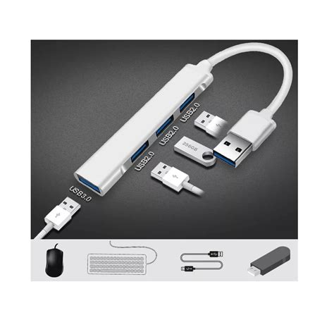 Adaptador Multipuerto Belug Hub Delgado De 4 Puertos Usb 3.0 Color ... 