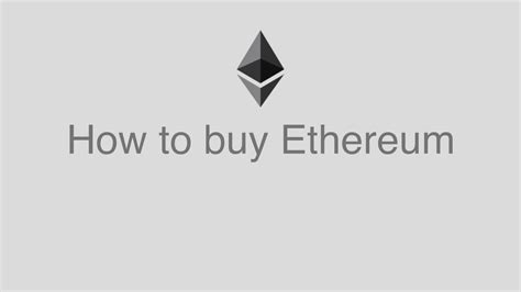 How To Buy Ethereum Youtube