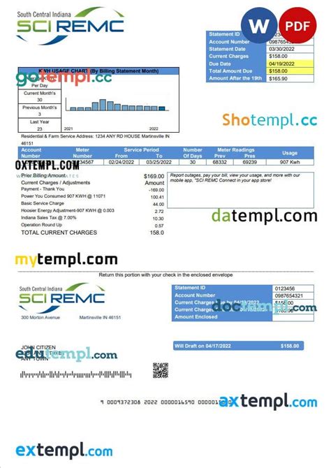 Usa Florida Public Utilities Utility Bill Pdf And Word Download